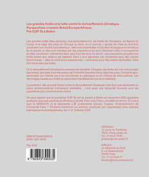 Les Cahiers du GRIDAUH, Numéro 35/2025 : LES GRANDES FORÊTS ET LA LUTTE CONTRE LE RÉCHAUFFEMENT CLIMATIQUE Perspectives croisées Brésil / Europe / ...