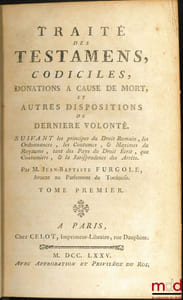 ŒUVRES COMPLÈTES DE M.FURGOLE, nouvelle édition revue, corrigée et augmentée