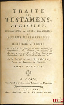 ŒUVRES COMPLÈTES DE M.FURGOLE, nouvelle édition revue, corrigée et augmentée. FURGOLE (Jean-Baptiste)