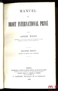 MANUEL DE DROIT INTERNATIONAL PRIVÉ, 2eéd. revue et mise au courant
