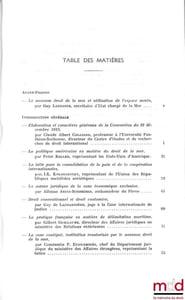 PROPOS SUR LE NOUVEAU DROIT DE LA MER, Académie Diplomatique Internationale