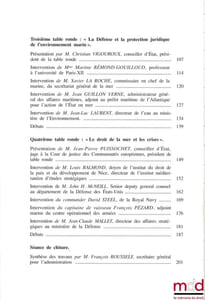 DROITS MARITIMES ET DÉFENSE, Actes du colloque des 28 et 29 mars 1966