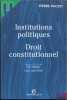 INSTITUTIONS POLITIQUES, DROIT CONSTITUTIONNEL. PACTET (Pierre)