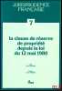 LA CLAUSE DE RÉSERVE DE PROPRIÉTÉ DEPUIS LA LOI DU 12MAI 1980, Bilan de dix années de jurisprudence, préface d’Alain Viandier, coll.Jurisprudence ...