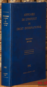 ANNUAIRE DE L’INSTITUT DE DROIT INTERNATIONAL, 1992, Tableau des Résolutions adoptées (1957-1991)