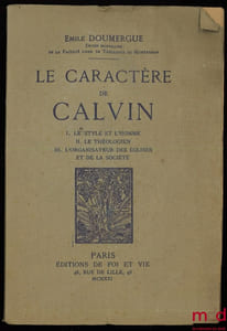 LE CARACTÈRE DE CALVIN