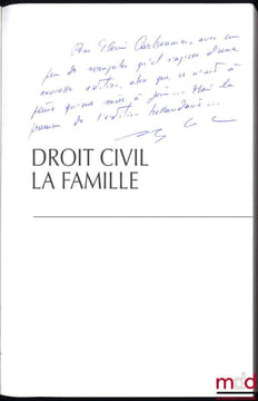 DROIT CIVIL: LA FAMILLE, 9eéd. à jour au 15juillet 1998. BÉNABENT (Alain)
