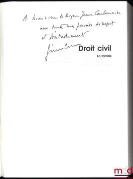 DROIT CIVIL: LA FAMILLE, 4eéd., coll. Précis Domat Droit privé. CORNU (Gérard)