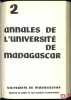 ANNALES MALGACHES, Droit, Université de Madagascar, Faculté de droit et des sciences économiques; puis ANNALES DE L’UNIVERSITÉ DE MADAGASCAR, vol.I à ...