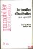 LA LOCATION D’HABITATION, LOI DU 6 JUILLET 1989, coll. Immobilier, Droit et gestion. AUBERT (Jean-Luc) et BIHR (Philippe)