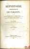 R&Eacute;PERTOIRE ADMINISTRATIF DES PARQUETS, &agrave; l’usage des Premiers Pr&eacute;sidents, Procureurs g&eacute;n&eacute;raux, Pr&eacute;sidents de Premi&egrave;re Instance et de Commerce, ...