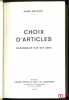 CHOIX D’ARTICLES RASSEMBLÉS PAR SES AMIS. [Recueil de textes], BATIFFOL (Henri)