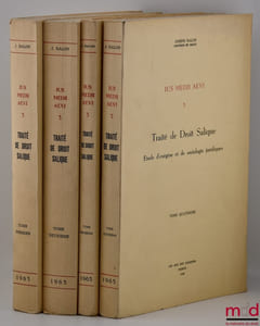 IUS MEDII ÆVI 3, TRAITÉ DE DROIT SALIQUE, ÉTUDE D’EXÉGÈSE ET DE SOCIOLOGIE JURIDIQUES