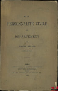 DE LA PERSONNALITÉ CIVILE DU DÉPARTEMENT