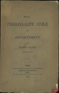 DE LA PERSONNALITÉ CIVILE DU DÉPARTEMENT