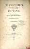 DE L’AUTORITÉ JUDICIAIRE EN FRANCE, 3eéd.. HENRION de PANSEY
