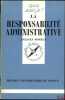 LA RESPONSABILITÉ ADMINISTRATIVE, coll. Que sais-je ?. MOREAU (Jacques)