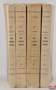 DROIT ET JURISPRUDENCE EN MATIÈRES DE POSTES, TÉLÉGRAPHES, TÉLÉPHONES, t.I: Le Service public, l’Administration et le Personnel des P.T.T.; t.II: ...