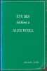 &Eacute;TUDES D&Eacute;DI&Eacute;ES &Agrave; ALEX WEILL. [M&eacute;langes Weill]