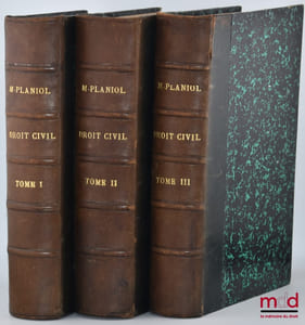 TRAITÉ ÉLÉMENTAIRE DE DROIT CIVIL conforme au programme officiel des Facultés de Droit, 11eéd. et 10eéd.