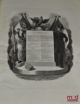 PORT-FOGLIO OU ATLAS DES CONSTITUTIONS QUI ONT RÉGI LA FRANCE, Avec les portraits des hommes célèbres qui les ont fait adopter. Précédé d’un résumé de ...