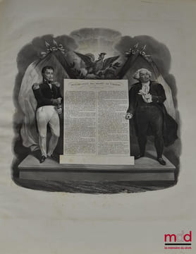 PORT-FOGLIO OU ATLAS DES CONSTITUTIONS QUI ONT RÉGI LA FRANCE, Avec les portraits des hommes célèbres qui les ont fait adopter. Précédé d’un résumé de ...
