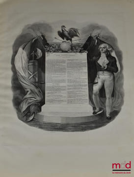 PORT-FOGLIO OU ATLAS DES CONSTITUTIONS QUI ONT RÉGI LA FRANCE, Avec les portraits des hommes célèbres qui les ont fait adopter. Précédé d’un résumé de ...