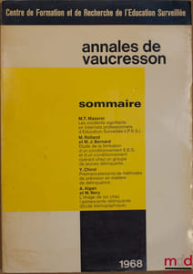 ANNALES DE VAUCRESSON n°6, Centre de formation et de recherche de l’éducation surveillée