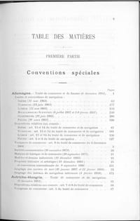 TRAITÉS DE COMMERCE & DE NAVIGATION, CONVENTIONS RELATIVES AUX ATTRIBUTIONS CONSULAIRES AINSI QU’À LA PROPRIÉTÉ LITTÉRAIRE, ARTISTIQUE OU INDUSTRIELLE ACTUELLEMENT EN VIGUEUR ENTRE LA BELGIQUE ET LES PAYS ÉTRANGERS, 3eéd.