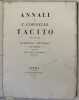 ANNALI DI C. CORNELIO TACITO  TRADOTTI DA LUDOVICO VITTORIO SAVIOLI  MEMBRO DELL'INSTITUTO NAZIONALE ITALIANO<BR><BR>. LUDOVICO VITTORIO SAVIOLI 