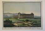VUE DU TEMPLE DE NEPTUNE ET DE LA BASILIQUE A PESTUM<BR><BR> . 