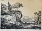 VUE PRISE A ALBANO . Charles Philibert de Lasteyrie (1759-1849)
