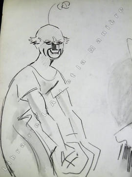 3 Clowns, Portrait des frères RIVEL, Polo, Charles et René. Dessin original de FERNEL. [CIRQUE]  . FERNEL, Fernand. 