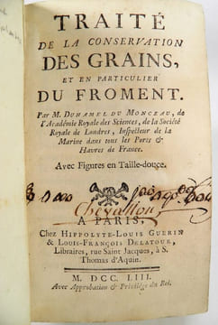 Traité de la conservation des grains, et en particulier du froment. . DUHAMEL DU MONCEAU, [Henri-Louis].