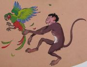 Ensemble de 8 gouaches originales sur le thème des animaux du cirque, projets pour abat-jour. Charmantes pièces uniques !  par [JUÈS ? INES ?]  - Image 12