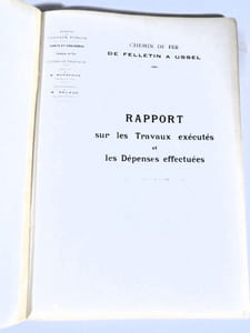 Chemin de fer de Felletin à Ussel. Rapport sur l'exécution des travaux. [REGIONALISME CORREZE]