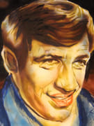 Portrait de Jean-Paul Belmondo. Dessin original à la gouache. Pièce unique. Années 60.  par JAAFAR.  - Image 1