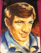 Portrait de Jean-Paul Belmondo. Dessin original à la gouache. Pièce unique. Années 60.  par JAAFAR.  - Image 3