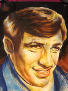 Portrait de Jean-Paul Belmondo. Dessin original à la gouache. Pièce unique. Années 60.  par JAAFAR.  - Image 5