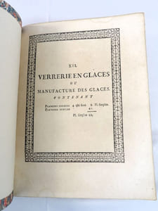 Encyclopédie. Verrerie en glace ou Manufacture des glaces. 