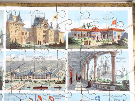 Les Nations en jeu de patience. [JEU PUZZLE - EXPOSITION UNIVERSELLE 1878 - PARIS] . undefined