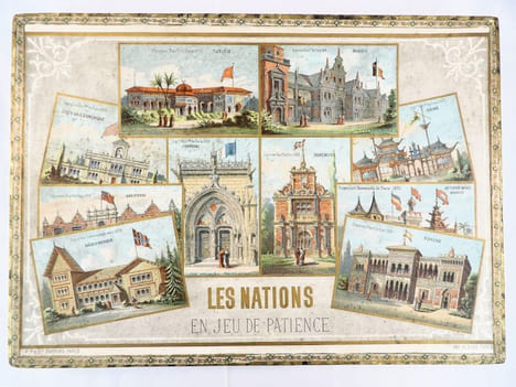 Les Nations en jeu de patience. [JEU PUZZLE - EXPOSITION UNIVERSELLE 1878 - PARIS] . undefined