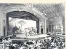 Spectacle de cirque au "Printania", à Paris. Gravure rehaussée. MUSIC-HALL. . 