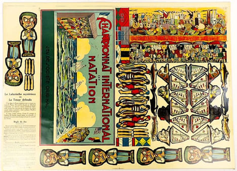 Championnat International de Natation. Jeu de Société Original. Planche en chromolithographie. [JEU ANCIEN - NATATION] . SAUSSINE. 