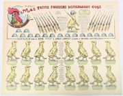 Mes Petits Poussins Deviendront Coqs. Imagerie d'Epinal n° 2100. Fantaisie dans le genre, personnages et soldats à aspects complet assimilé à grandes constructions.  par [MORINET, Louis Georges Albert (1863-1926)]  - Image 1