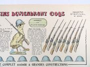 Mes Petits Poussins Deviendront Coqs. Imagerie d'Epinal n° 2100. Fantaisie dans le genre, personnages et soldats à aspects complet assimilé à grandes constructions.  par [MORINET, Louis Georges Albert (1863-1926)]  - Image 5
