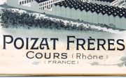 Manufacture de Couvertures, Molletons, Portières. Tissus d'Ameublement. Usine de cours. Impressions, Blanchiment, Teinture, Filature, Tissage, Apprêts. Usines des Moulins. Poizat frères, Cours, Rhône, France [AFFICHE ORIGINALE]  par POIZAT FRERES.  - Image 4