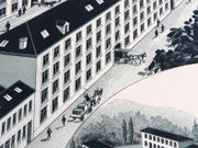 Manufacture de Couvertures, Molletons, Portières. Tissus d'Ameublement. Usine de cours. Impressions, Blanchiment, Teinture, Filature, Tissage, Apprêts. Usines des Moulins. Poizat frères, Cours, Rhône, France [AFFICHE ORIGINALE]  par POIZAT FRERES.  - Image 7