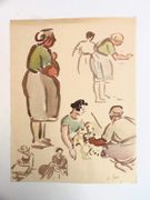 Album Amicorum pour "Tiou" Gas, épouse de René Gas, enrichi de pièces uniques : oeuvres graphiques originales et lettres ou poèmes manuscrits.  par COLLECTIF.  - Image 11