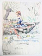 Album Amicorum pour "Tiou" Gas, épouse de René Gas, enrichi de pièces uniques : oeuvres graphiques originales et lettres ou poèmes manuscrits.  par COLLECTIF.  - Image 13